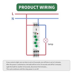 10A Asymmetric Cycle On/Off Repeat Timer Relay DIN Rail AC DC 24V240V