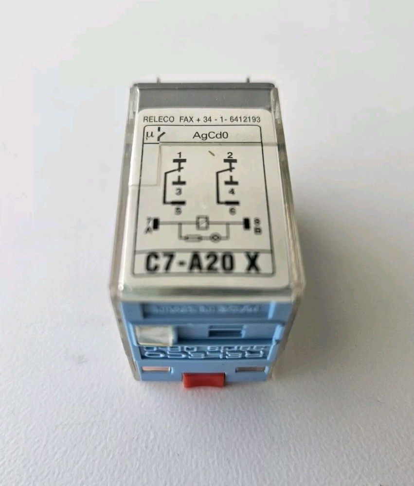Lot Of 2 Releco C7-A20X Relay DPDT, 24VDC Coil, 10A, 250V Switching, 8 Pins
