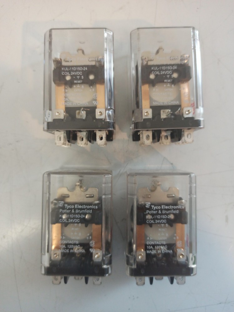 Lot of 4 POTTER & BRUMFIELD KUP-11D15-24 RELAYS 3541, 24VDC, 10A. 120VAC Good