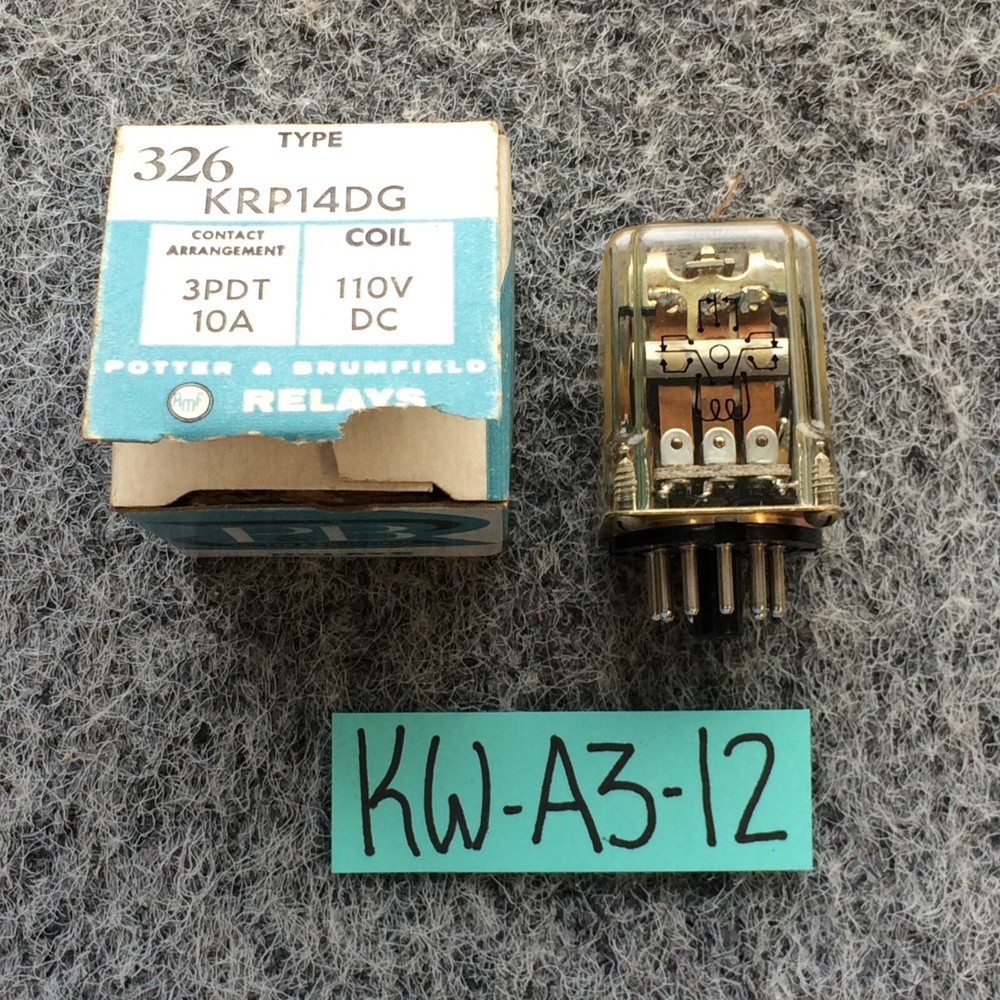 P&B Potter & Brumfield KRP-14DG General Purpose Relay 3PDT – 110V, 10A, 1.2W NOS