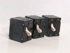Lot of 3: Carling Switch AB2-80-26-610-1B1-C, 10A, 277V, Delay Circuit Breakers