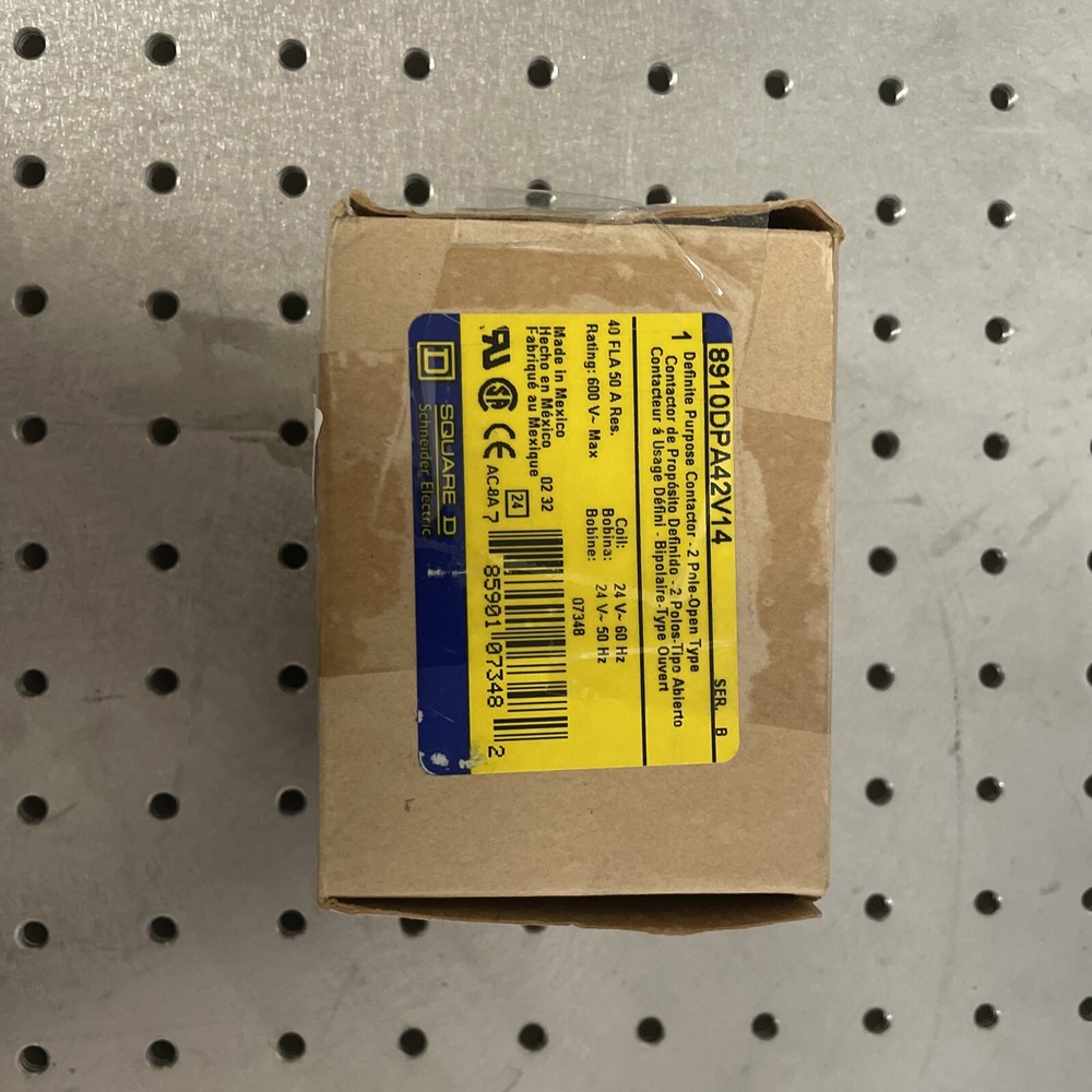 SQUARE D 8910DPA42V14 Dfinit Prpose Contactr,24VAC,40A,2P,Open
