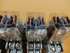 Allen-Bradley 700-HF32A1-4 120VAC Coil Relays (4) DPDT With Sockets SH2B-05 Used