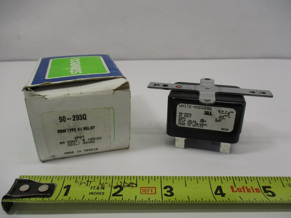 New – WHITE RODGERS Steveco RELAY # 90-293Q RBM Type 84 Relay SPDT 125V NOS