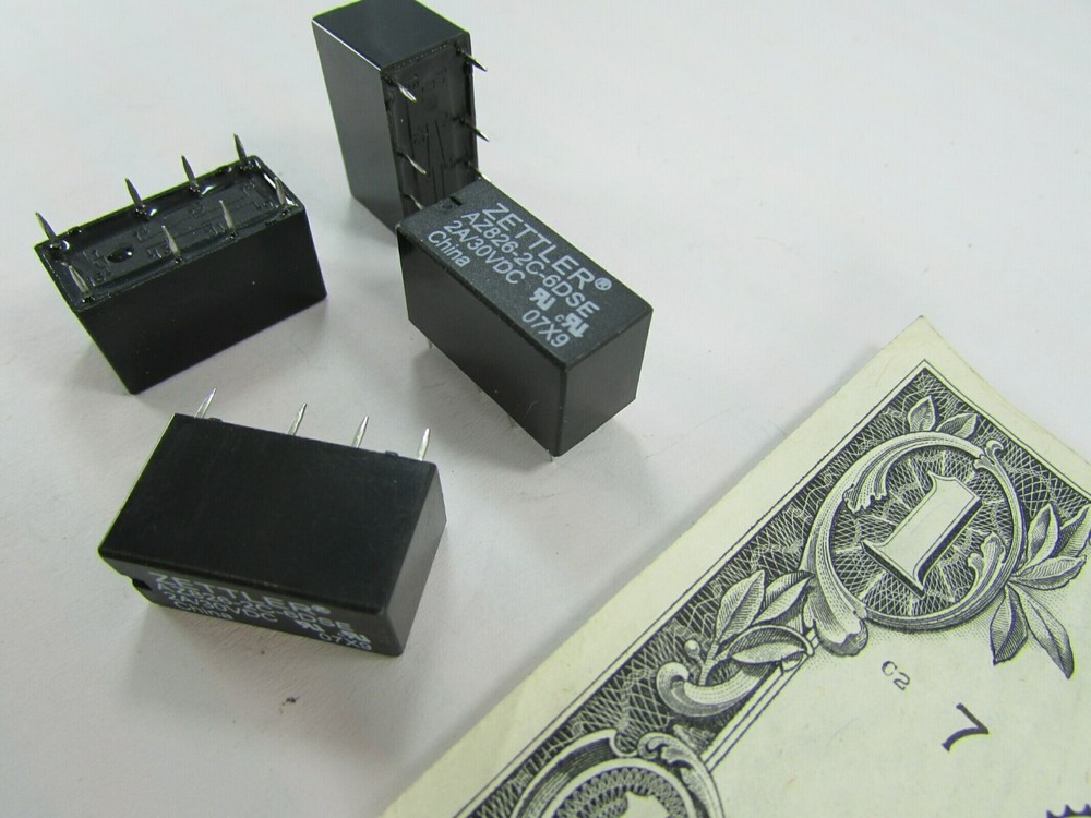 10 American Zettler Subminiature Relays, 2 Form C DPDT NO 6VDC Sensitive Coil