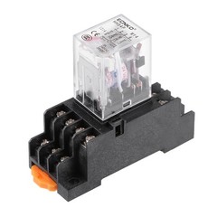 HH54P AC 24V Coil 4P4T 14 Pin Electromagnetic Power Relay Red LED with socket