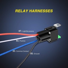 Heavy-Duty Complete 5 Relay Harness Kit – 30A Blade Fuses – 4-Pin SPST – 14 AWG