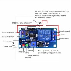 1pcs DC 12V Delay Relay Delay Normally Open Switch Module with Timer