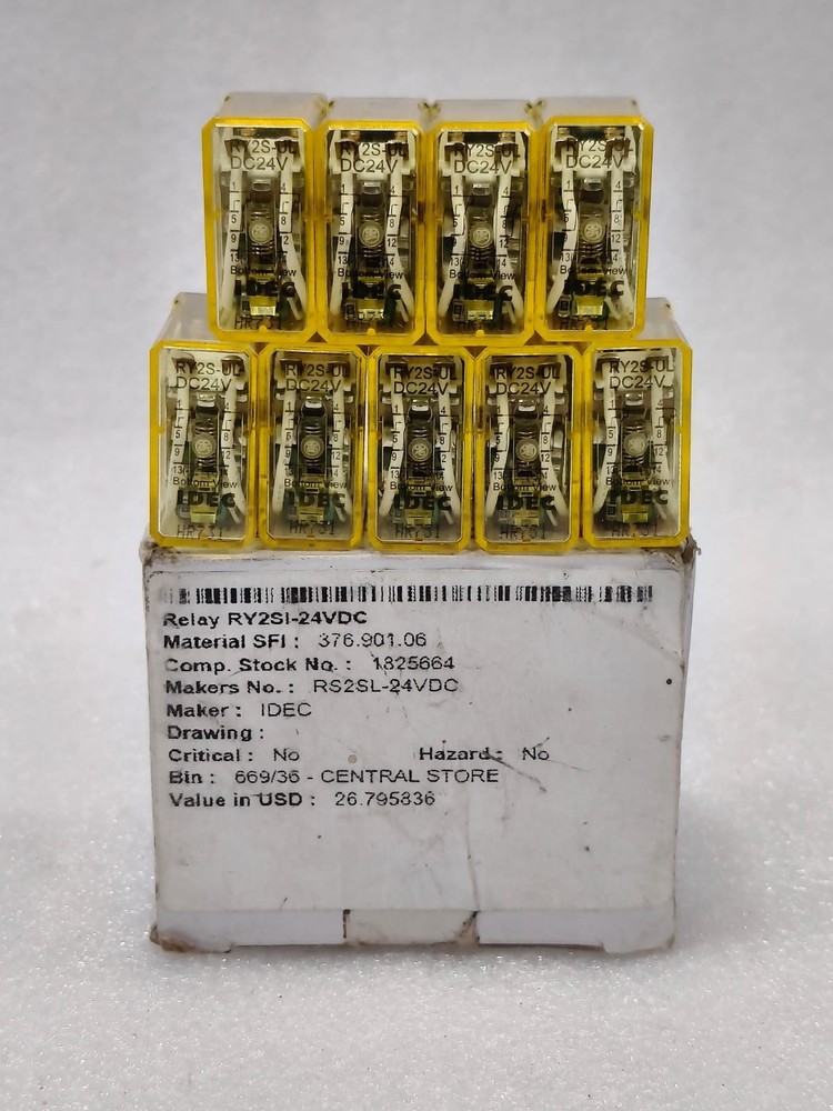 IDEC RY2S-UL RELAY DC24V 8PIN PACK OF 9 PCS FAST SHIPPING