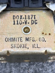 Ohmite DOX-187T 110VDC Relay New