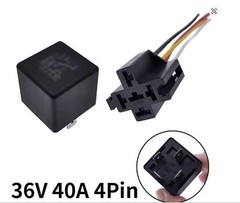 DC 36V 40A SPST Automotive Car Relay 4 Pin 4 Wires W/ Harness Socket