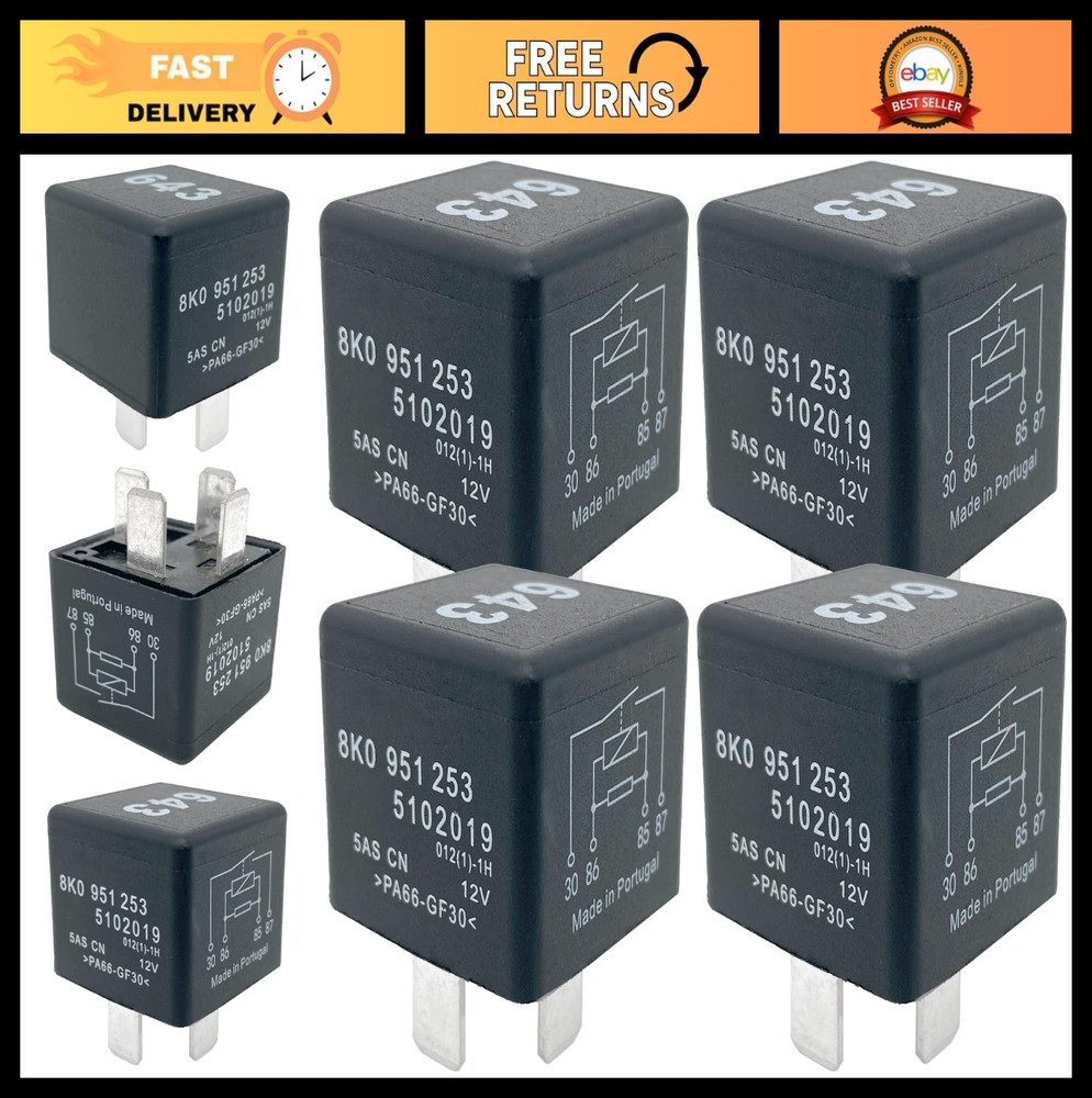 12V 30A 4-Pin SPST Automotive Power Relay (4-Pack) – Fix Fuel Pump & P0230 Code