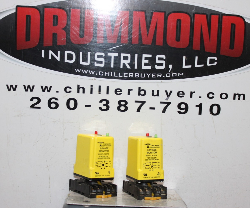 LOT OF 2 TIME MARK 3-PHASE MONITOR RELAY A257B 480 VAC 10 AMP *WARRANTY*