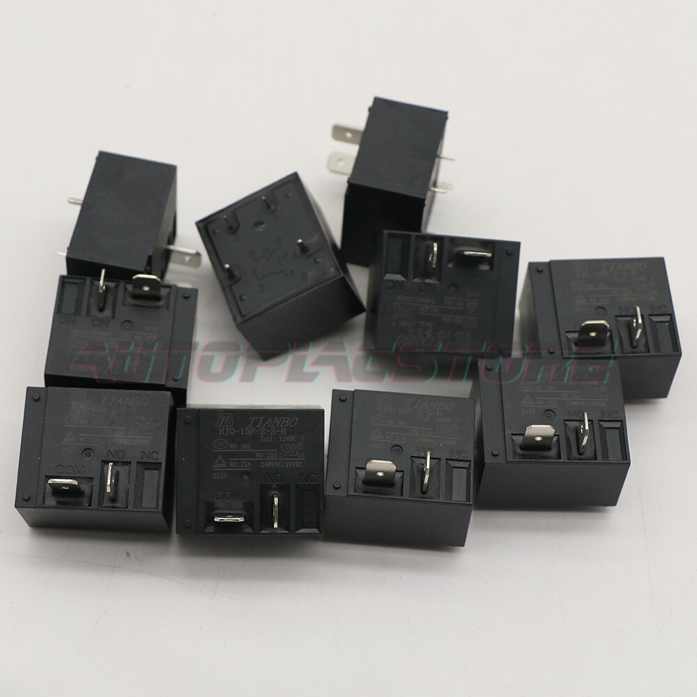 10PCS HJQ-15F-2-S-H 12VDC Power Relay 4Pin 25A 240VAC~