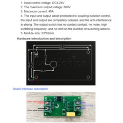 SCR Solid State Relay Switch Board Optocoupler Isolation MOS Transistor Output