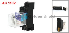 JQX-13F Repairing 8 Pins 2NO 2NC Power Relay w PTF08A Base Socket Coil AC110V✦Kd