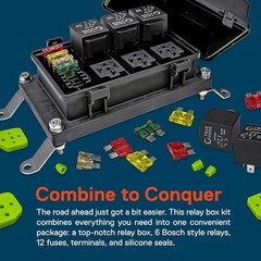 12V Fuse Relay Box 6 Slot ATC ATO 5 Pin Relay Block Kit