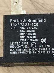 Potter & Brumfield Relay Electronics T92P7A22-120