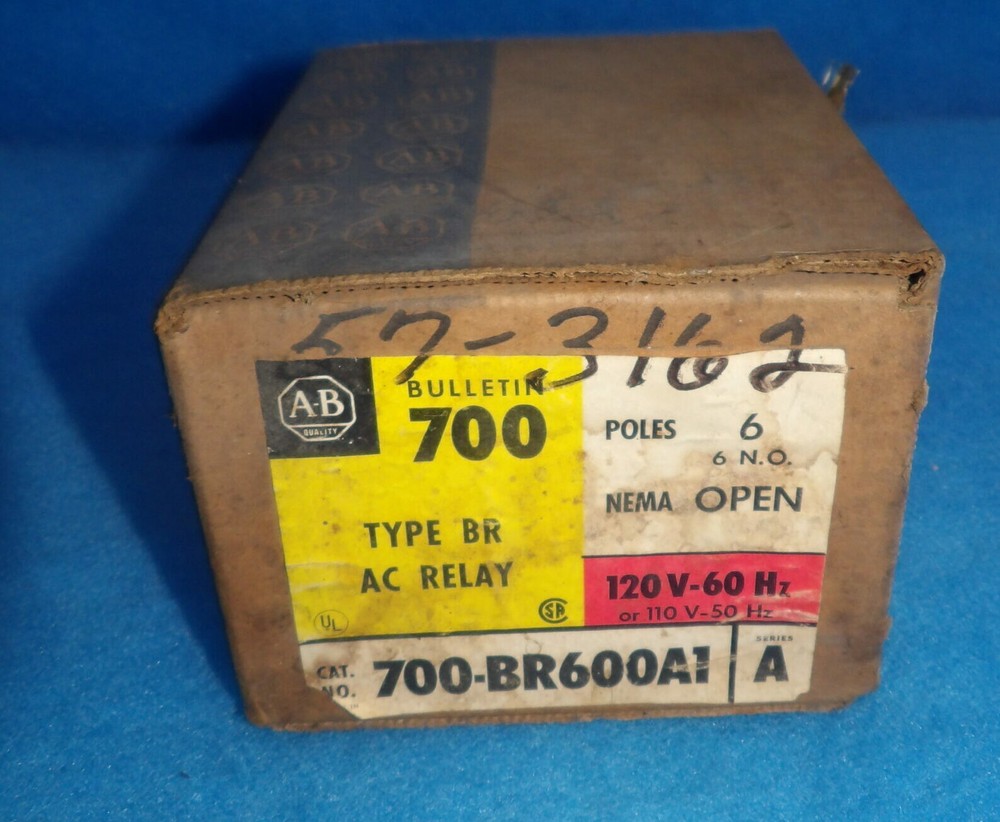 NIB Allen Bradley 700-BR600A1 Series A 6 Pole Type BR AC Relay + 1 Year Warranty