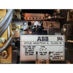 NEW ABB CV-7 Voltage Electromagnetic Relay 1454C77A11 A Class 1E 120v 60Hz 0.2A