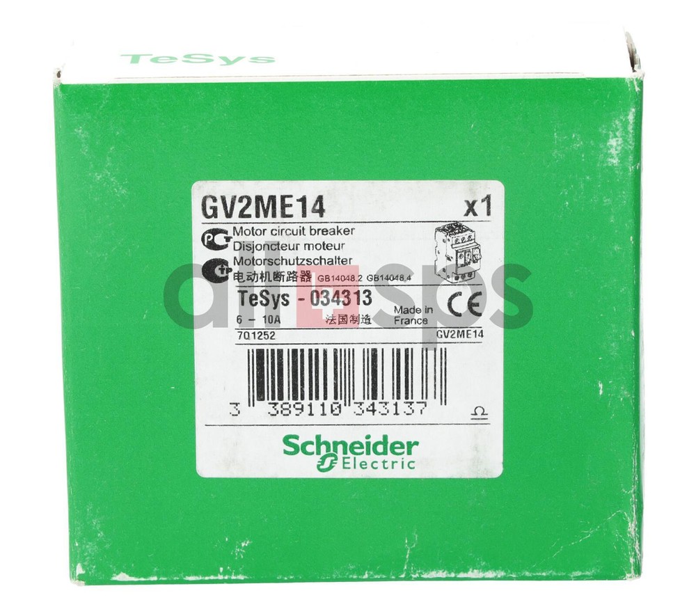 SCHNEIDER ELECTRIC MOTOR CIRCUIT BREAKER, GV2ME14 (NS)