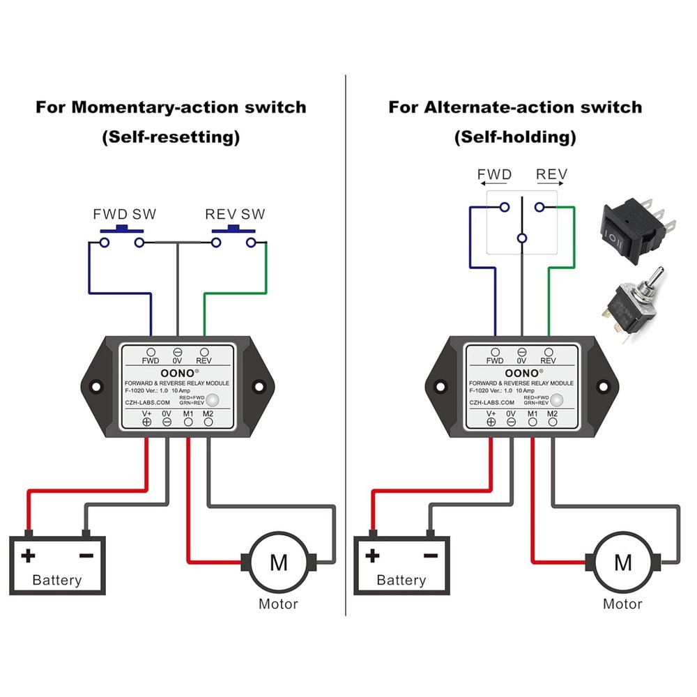 DC 12V Reversing Relay Module for Motor/Actuator-~