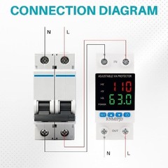 Adjustable Voltage Protector AC DC 110V 63Amp Smart Circuit Breaker Over Under