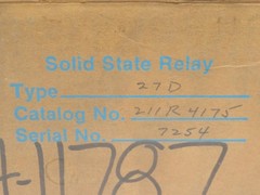 BBC 211R4175 SOLID STATE RELAY CIRCUIT SHIELD UNDERVOLTAGE RELAY T201919