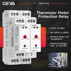 GEYA PTC Motor Protection Relay 10A Monitoring Temperature Winding Thermal Relay