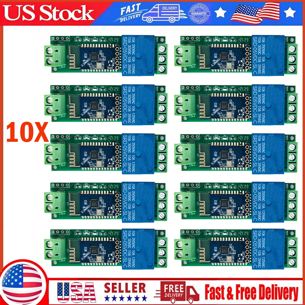 10x 5V DC 1Channel Bluetooth Relay Module APP Control Switch IoT Smart Home
