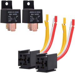 12PCS Car Relay 4Pin DC 12V 80A Normally Open SPST with Relay Socket Plug 4 Wire