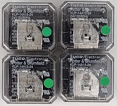 4 X Tyco Potter Brumfield KUP-14A15-24 Relay, 24VDC Coil, 250VAC @ 10A, 1/2hp