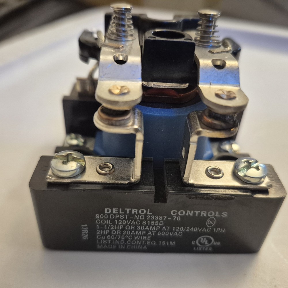 Deltrol Controls – 900 DPST – 23387-80 – Electromechanical Relay 120VAC, 30A