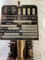 Vintage GE Adjustable Trip Relay GE Model 12PJC11A3 Type PJC Adj. 2-8 Amps