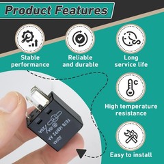 2 Packs 5-Pin Automotive Relay 10A/20A 12VDC – Fits Select Ford, Cadillac, Toyot