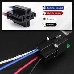 12V 40A SPST 4 Pin Relay with 30A Fuse, Normally Open 1NO and 14 AWG Wiring 1