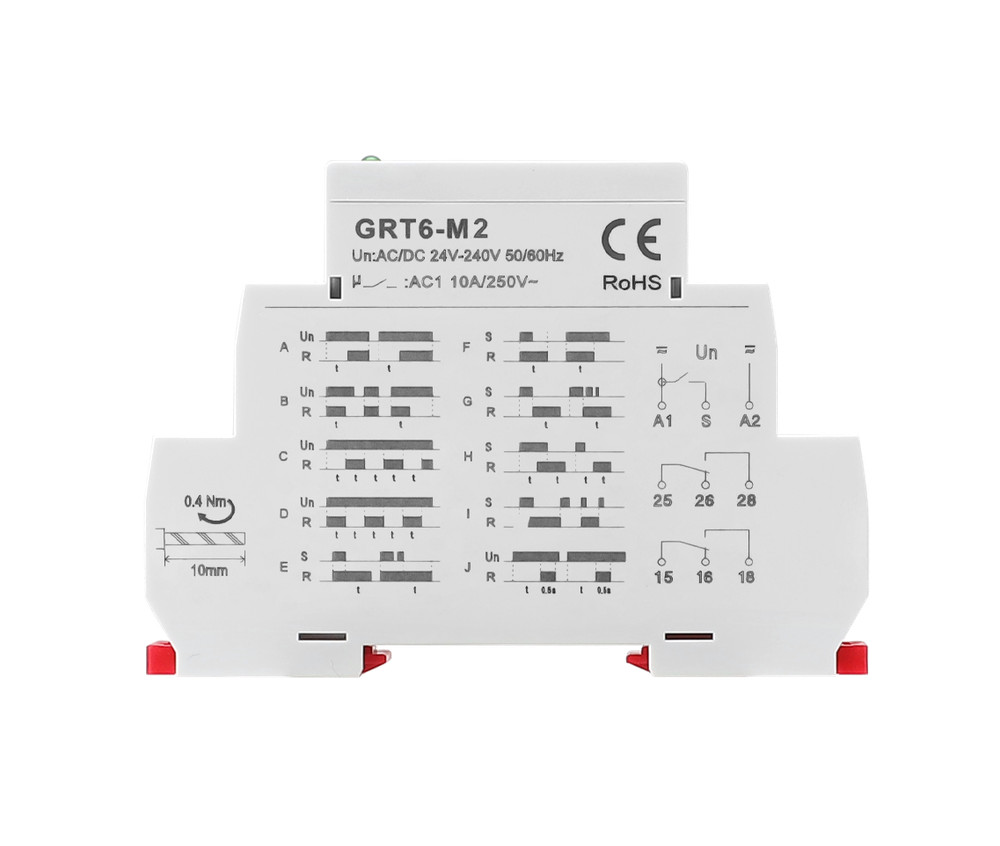 GEYA MultifunctionTimer Relay 10 Funcitons Time Delay Relay AC/DC24V-240V