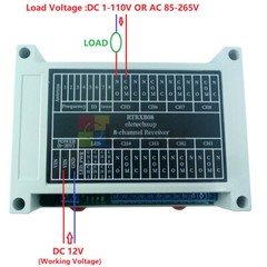 8CH 433M Lora Remote Controller Feedback Point-to-Point Wireless IO Swicth Relay