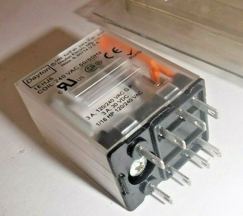 1EHJ6 Relay, 8 Pins, Square Base Type, 240VAC Coil Volts (H9T)