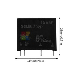 10PCS G3MB-202P Solid State Relay 5V DC-AC PCB SSR 5V DC Out 240V AC 2A Module