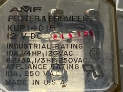 12V Industrial Control Relay POTTER & BRUMFIELD #KUP14D15
