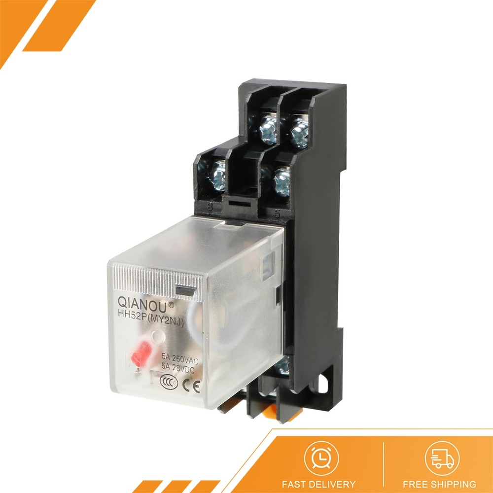 AC110/120V Coil Red Indicator Light 8 Pin DPDT Power Relay Socket Base