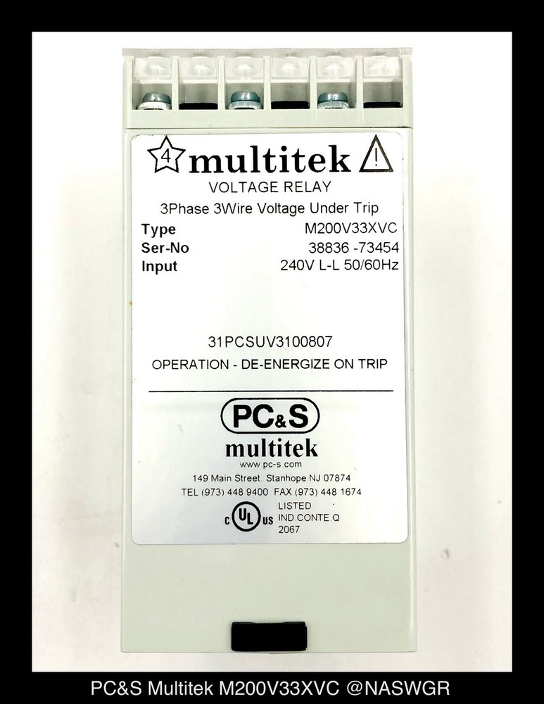 PC&S Multitek M200V33XVC Voltage Relay – 240v – Unused