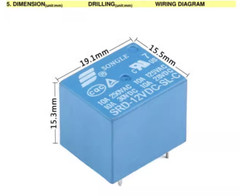 Mini SPDT PCB Power Relay 5 Pin 10A SRD-03V 05V 09V 12V 24V 48VDC-SL-A -SL-C