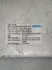 OMRON MY4N-GS RELAY VOLTAGE 220-240VAC PACK OF 9 PCS FREE FAST SHIPPING