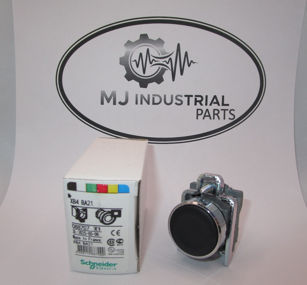 XB4BA21 Schneider BLACK PUSH BUTTON 22MM – FROM USA- FREE SHIPPING