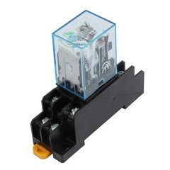 IEC255 DC 12V Coil 8Pin DPDT Electromagnetic Power Relay w/ Socket Base