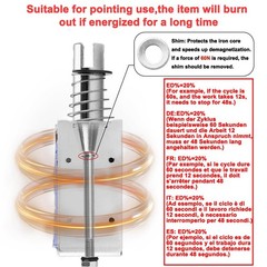 MagnetElectromagnet, HS1564B, DC12V 3A, 20mm Stroke, Force 60N, PushPullType, Off…