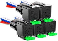 Heavy-Duty Complete 5 Relay Harness Kit – 30A Blade Fuses – 4-Pin SPST – 14 AWG