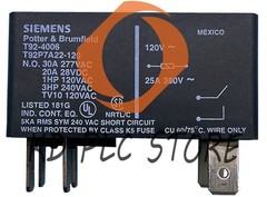 Tyco T92P7A22-120 120VAC 30A Power Relay 6 Pins DPST-NO